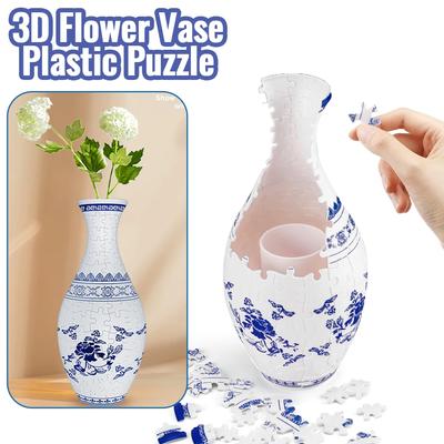 3D-Puzzle-Vase, Blumenvase-Puzzle für Erwachsene, 160 Teile, DIY-Puzzle-Set zum Basteln und Basteln für Blumenarrangements, Heimdekoration