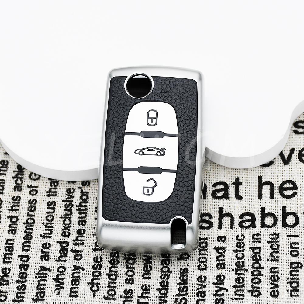 Shell Fob For Citroen Xsara Picasso C5 C6 C8 Leather Tpu Car Remote Key Case Cover For Peugeot 107 207 307 308 407 607 3008 5008