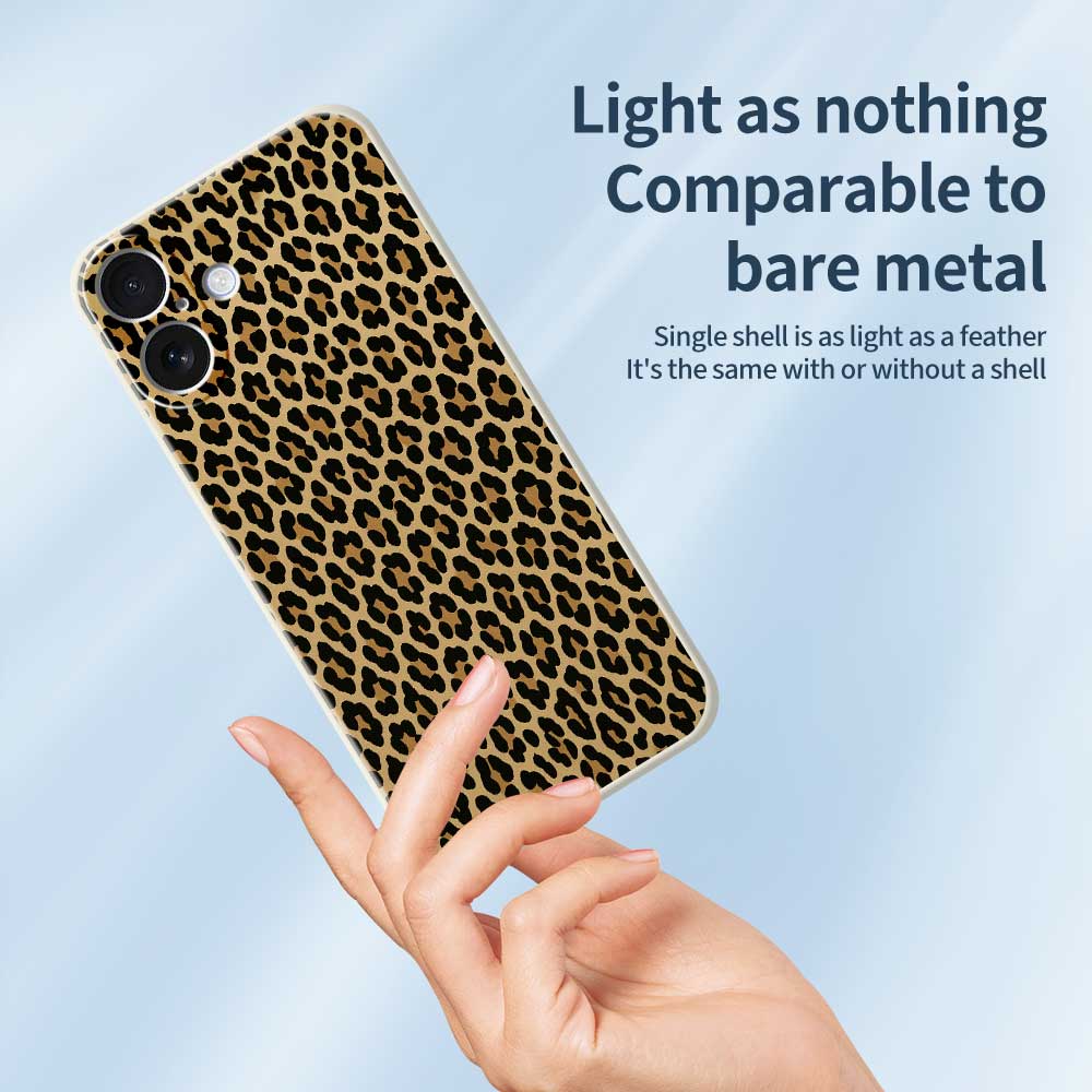 For iPhone 17 Case Leopard Print Pattern Printing Straight Edge TPU Phone Back Cover