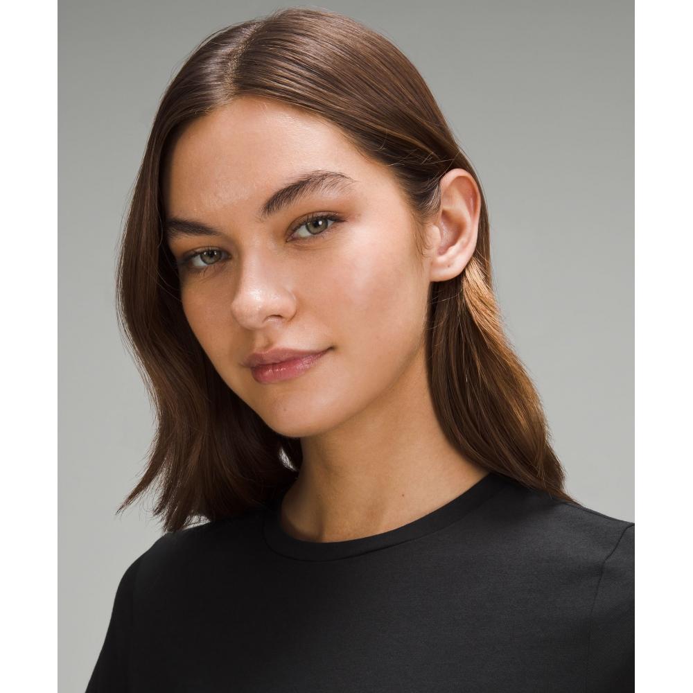 Lululemon Organic CoTTon STraighT Hem Crewneck T shirT Black