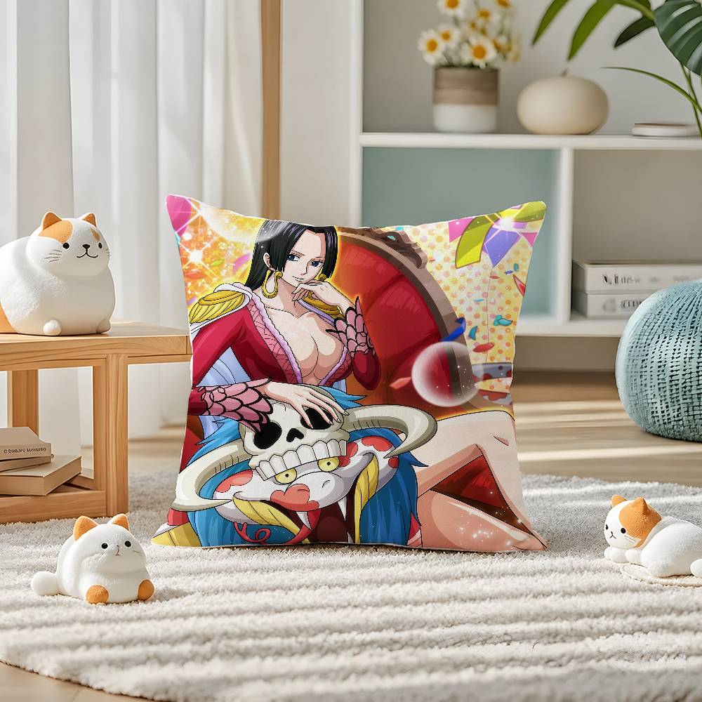 One Piece Kaido Beast Pirates Anime Plush Pillow Cover Soft Short Plush Cushion Cover For Sofa Bedroom Home Decor Gift