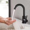 Black/Nickel Bathroom Basin Faucet  Stainless Steel Hot Cold Wash Mixer Crane Tap 360 Rotation Sink Faucets Single Handle