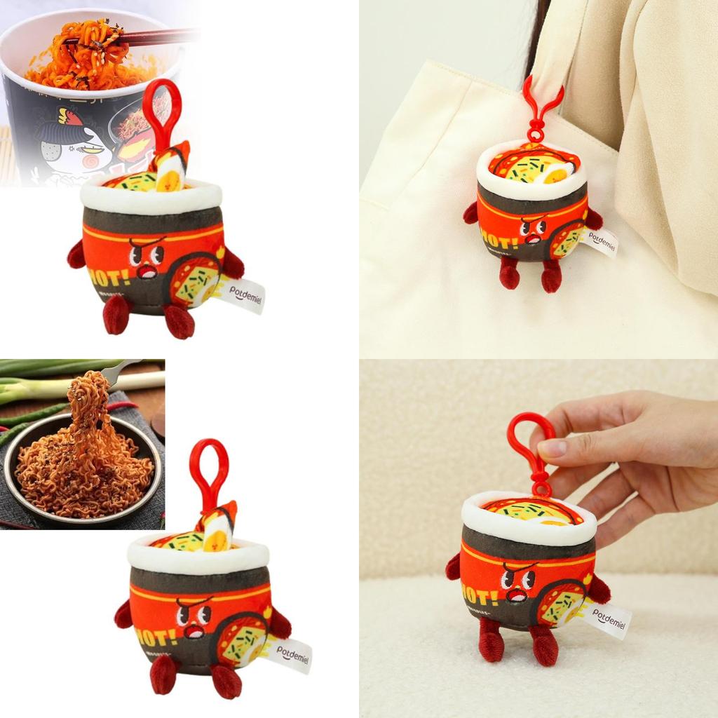 Cute Realistic Turkey Instant Noodle Plush Keychain Adorable Food Charm Accessory