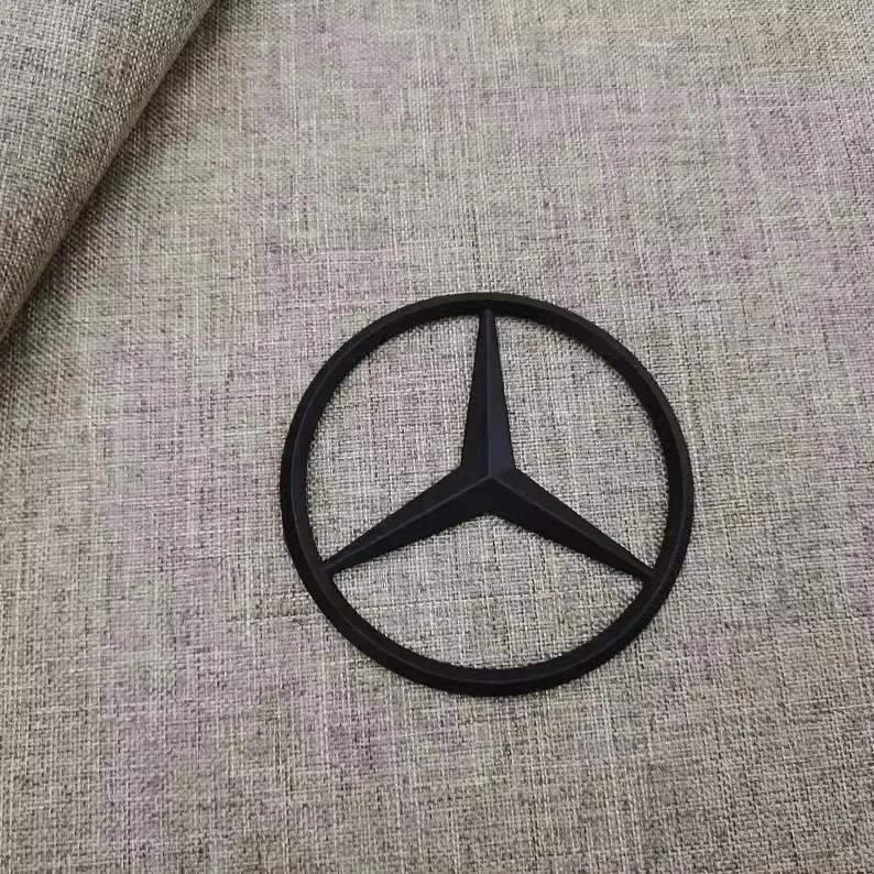 C200 E200 Mercedes Benz İçin 90mm ABS Krom Siyah Logo Mercedes Amblemi Arka Yıldız Rozeti Mercedes Benz W203 W206 W212 X253 W16 İçin
