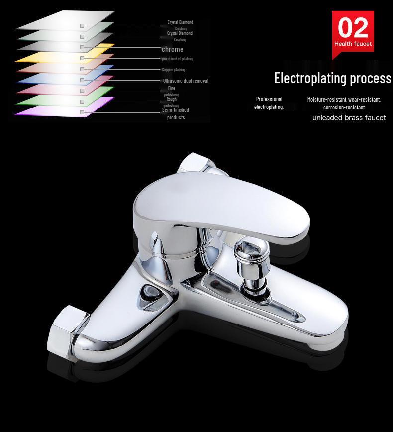 Hot and Cold Three-Piece Concealed Bathtub Shower Mixer Faucet