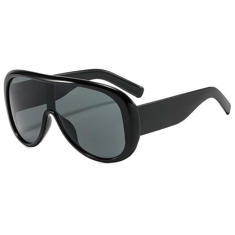 Oversized One-Piece Aviator Sunglasses Women Large Punk Sunglasses Men Ins Popular Glasses Leopard Print Large Frame Sunglasses
