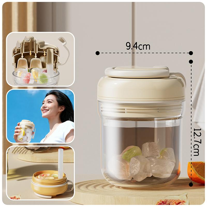 

Glass Water Bottle With Straw And Lid Leakproof Portable Tumbler For Cold Drinks Juice Milk Coffee Ideal For Outdoor Camping Spo бежевый