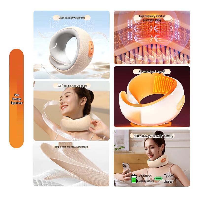 Aux U-shaped Neck Massager Pillow with Heat CN Plug (adapter Included)