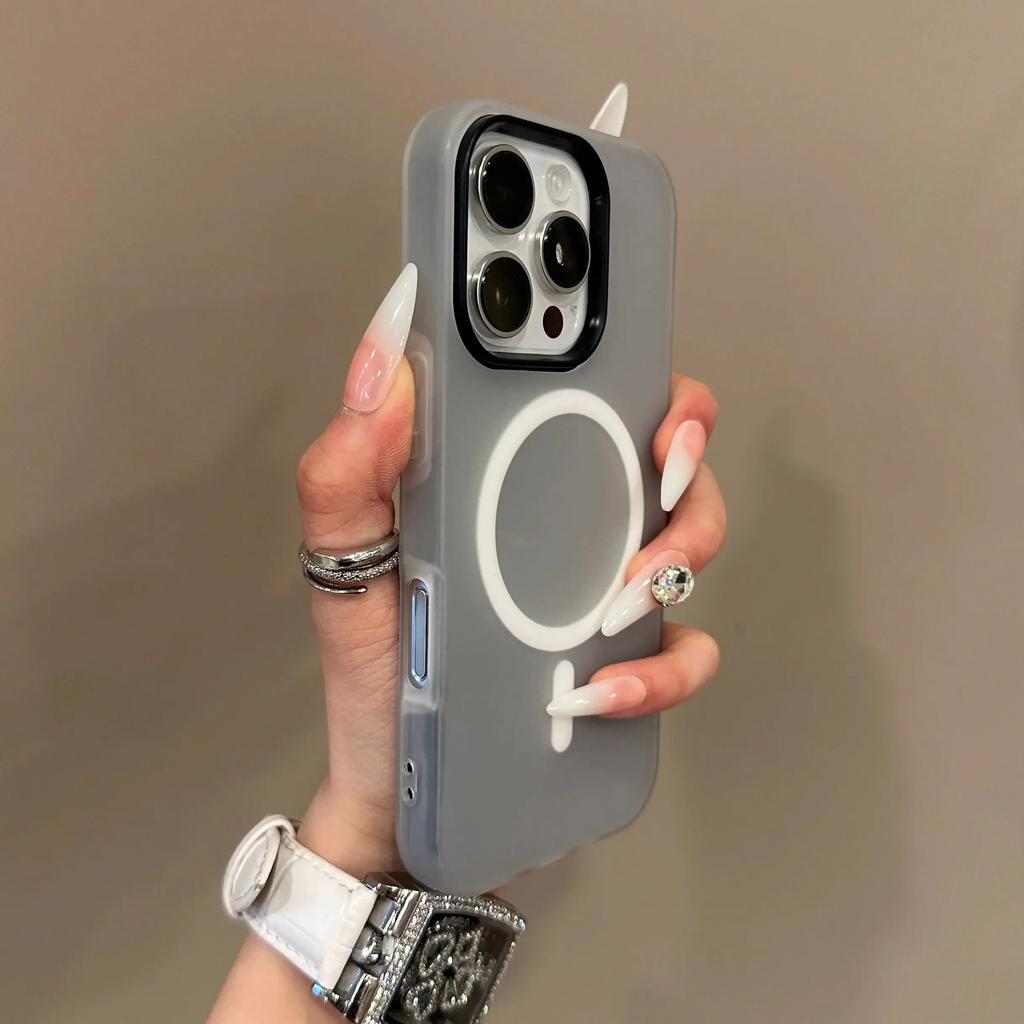 Compatible with iPhone 17 Pro Max jelly magnetic phone case, Apple 16 solid color, 15 matte two-in-one full cover, 14