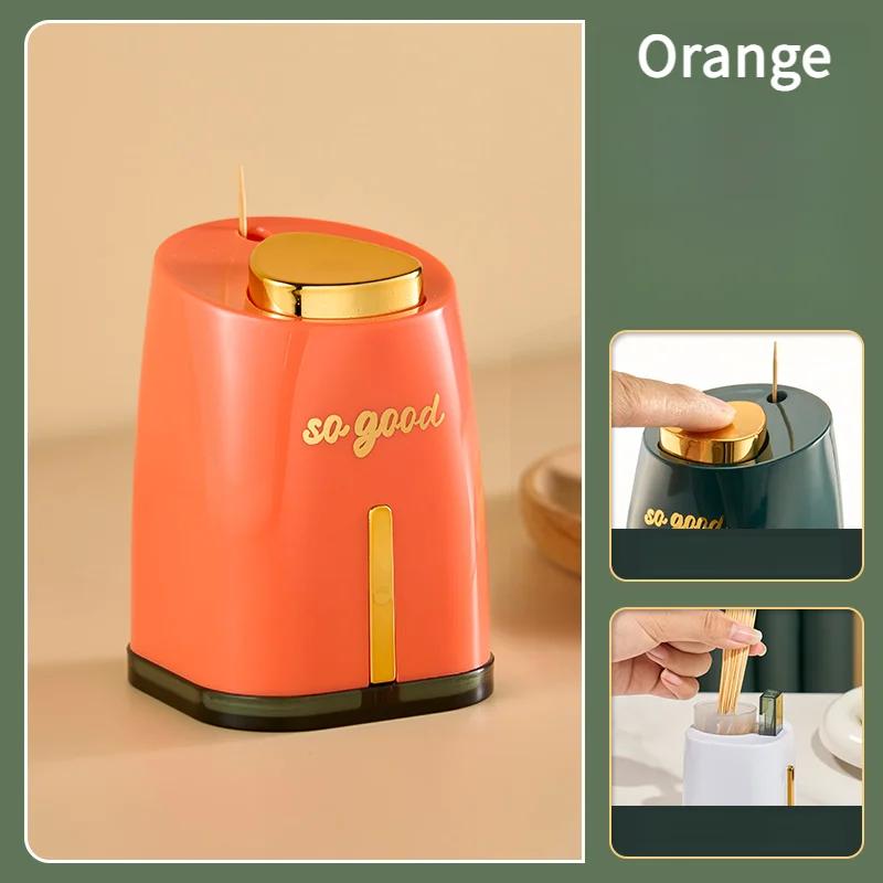 Toothpick Dispenser Environment-Friendly Material Press Type Toothpick Holder Home Split Design For Storage Toothpick Box