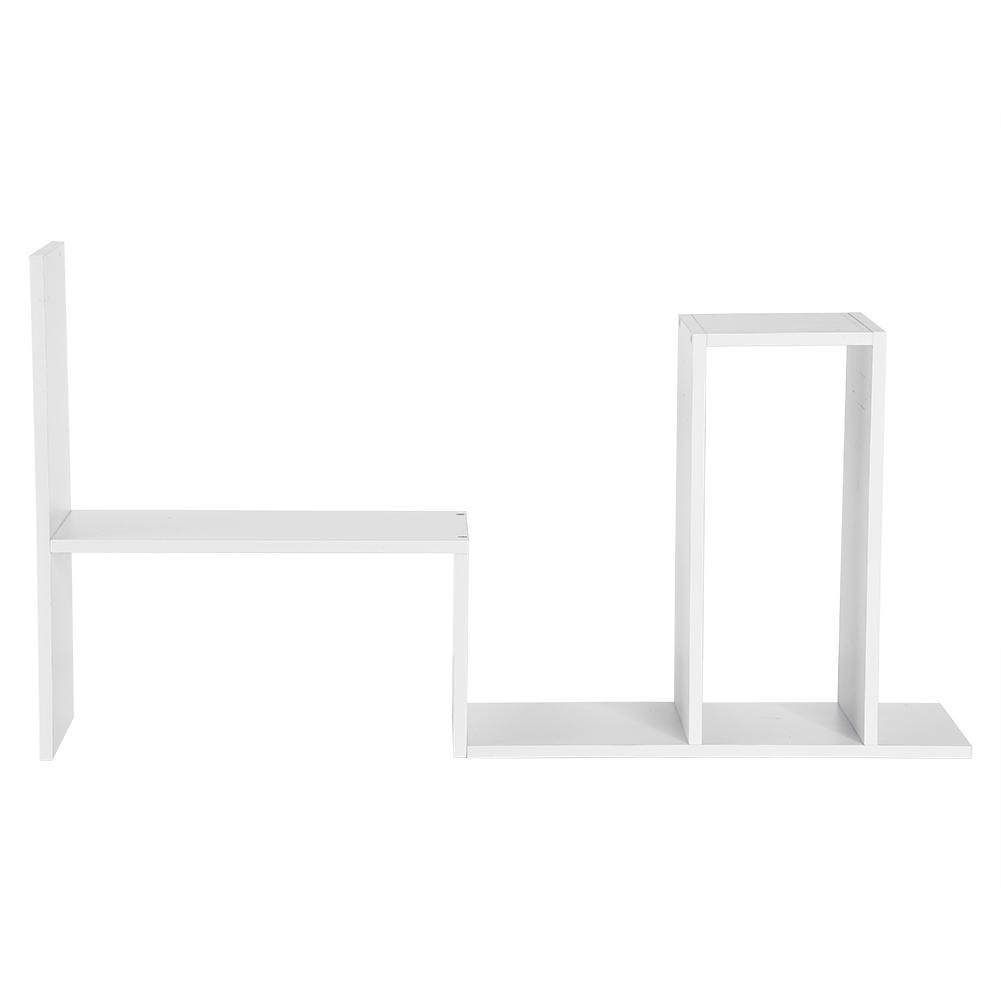 Table Desktop Storage Rack Display Shelf Counter Top Bookcase White