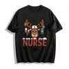 Christmas Nurse Life Reindeer Print Casual Top Pure Cotton T-shirt