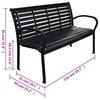 Garden Bench Black 116 cm Steel and WPC