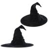 Black Ruffled Lace Velour Witch Hat with Harry Map Design