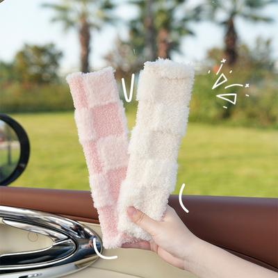 Comfortable Plush Car Safety Belt Shoulder Pad Anti Choking Protective Cover For Women