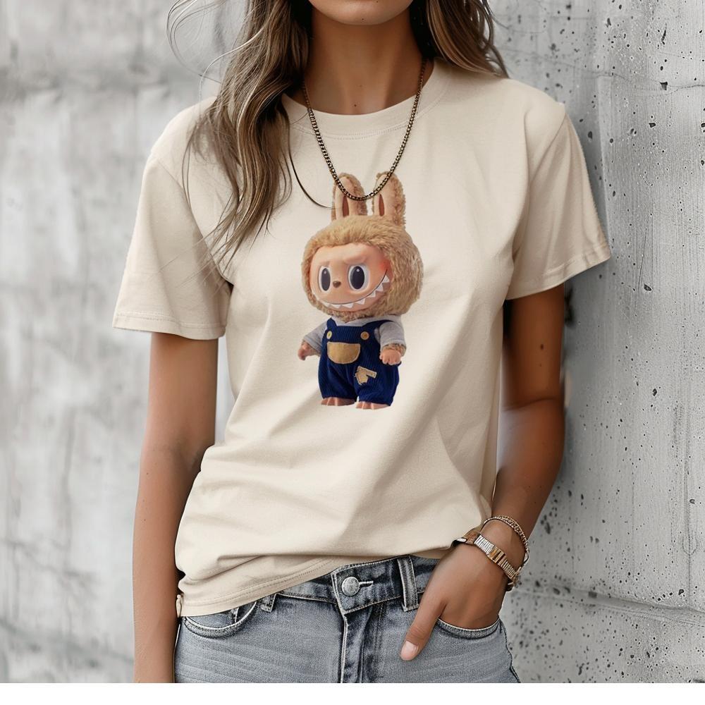 Labubu Unisex T-shirt with Aesthetic Print Harajuku Kawasaki Cotton, Comfortable To Wear