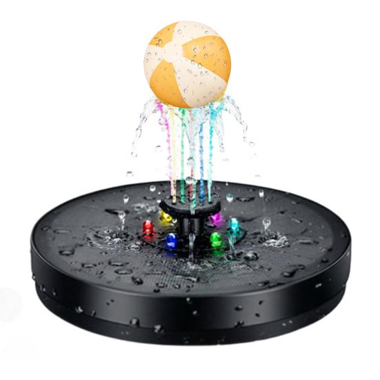 Fontana Galleggiante Solare per Bagno con Luci LED Colorate, Spruzzatore d'Acqua Ricaricabile per Vasca da Bagno per Bambini, Funzionamento Automatico, Fontana per Vasca da Bagno per Piscina/Vasca