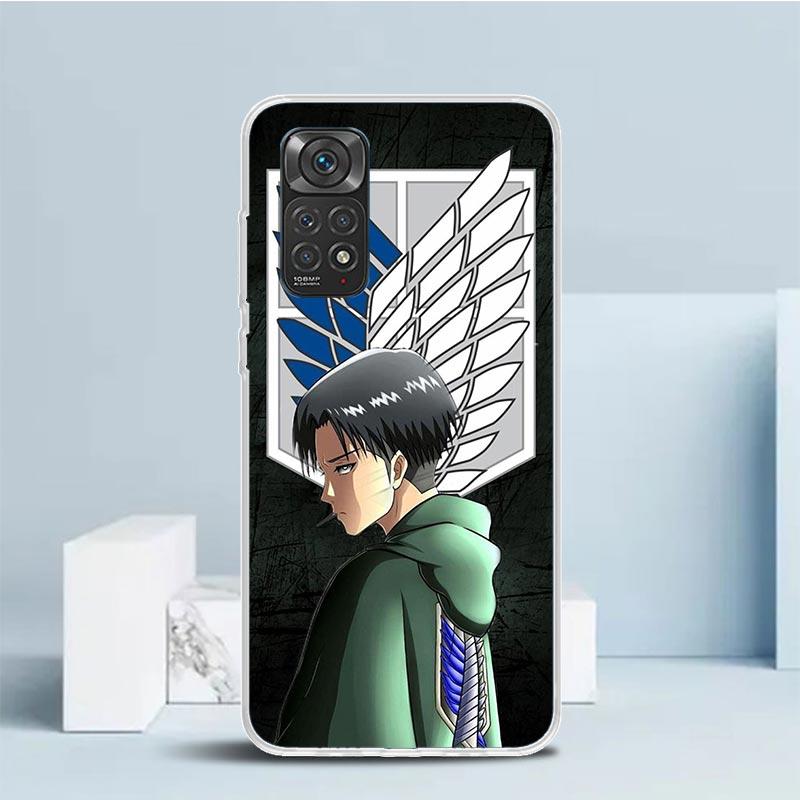 Attack Titan Levi Handyhülle für Xiaomi Redmi Note 15 14 14S 13 12S 12 Pro Plus 11S 11 11T 11E 10S 10 + Weiche TPU-Rückseite Redm