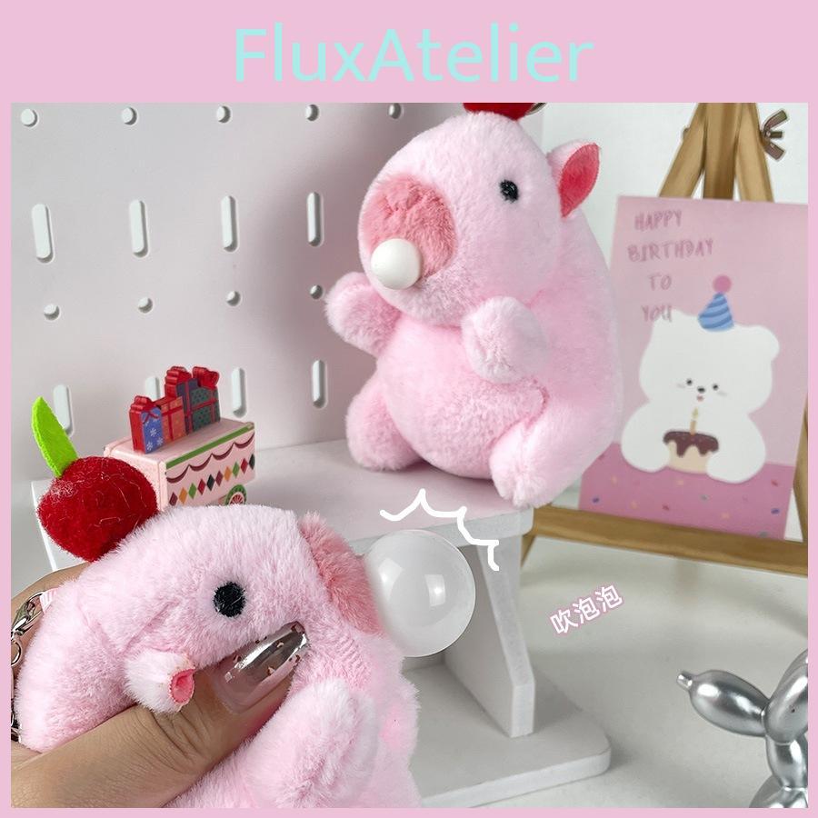 Creative Capybara Animal Plush Keychain Unique Bubble Blowing Design Perfect For Children