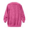 Women's Casual Color Loose Plush Zippered Flip Collar Jacket With Pockets