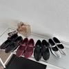25 Autumn New All-sheepskin Mary Jane Single Shoes Round Head Buckle Retro Shallow Mouth Stitching Ballet Women's Shoes