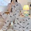 Premium Gray Polka Dot Bow Pajamas Women'S Casual Summer Short-Sleeved Three-Piece Set Loungewear
