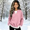Big Girls V-Neck Pullover Top Casual Loose Fit Two-Piece Printed Blouse for School and Daily Wear