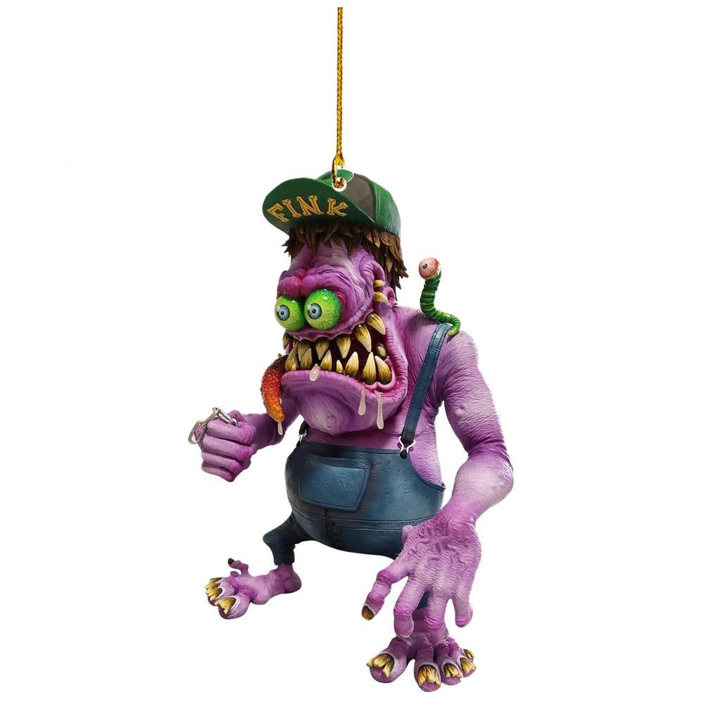 Unique Acrylic Big Mouth Monster Car Pendant Colorful Backpack Ornament For Halloween Christmas Celebration And Home Style