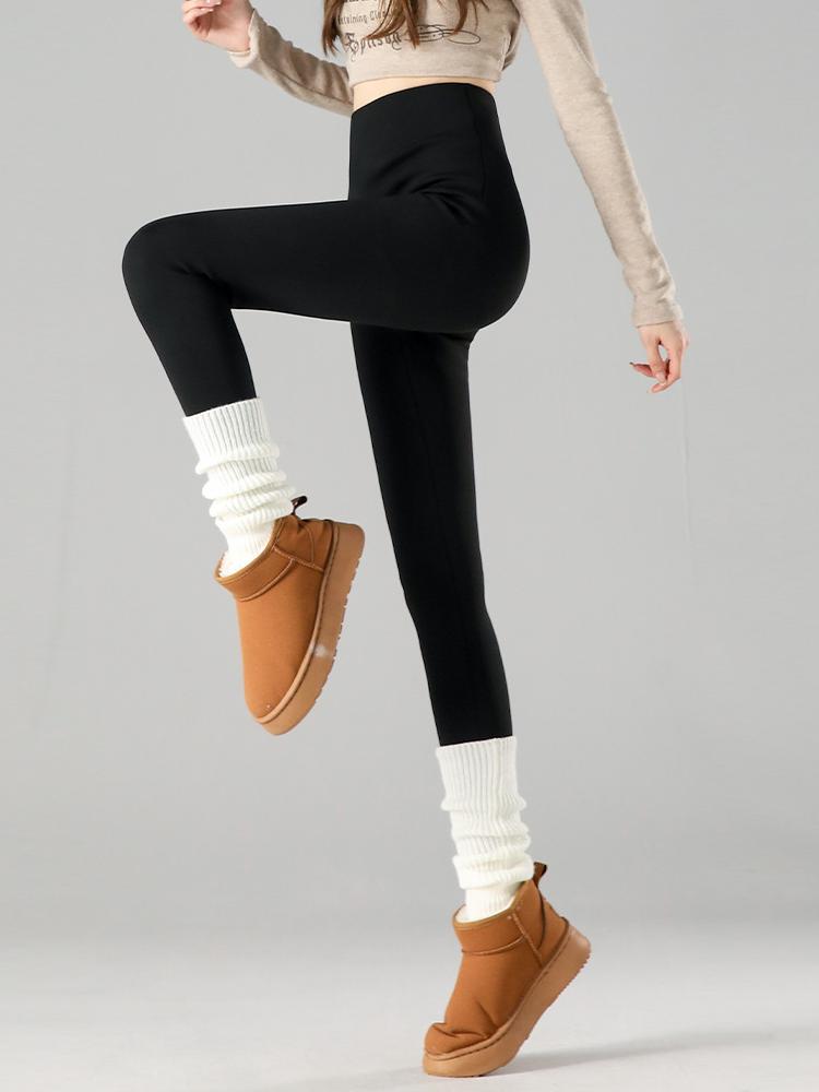 Podzim Zima Nové Fleece Zahuštěné Tykev Kalhoty Kašmír Hedvábné Žraločí Kalhoty Ženy Nosí teplé spodní Barbie legíny