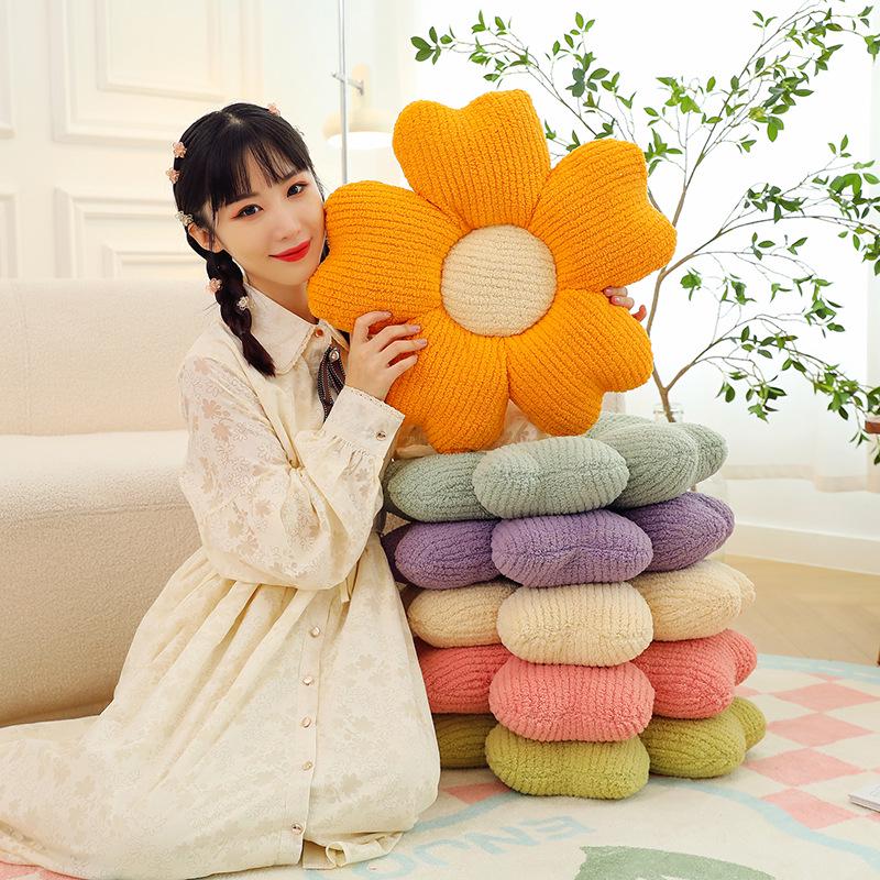 Cloud Daisy Flower Throw Pillow for Sofa, Chair, Office, Bedroom, or Floor Cushion