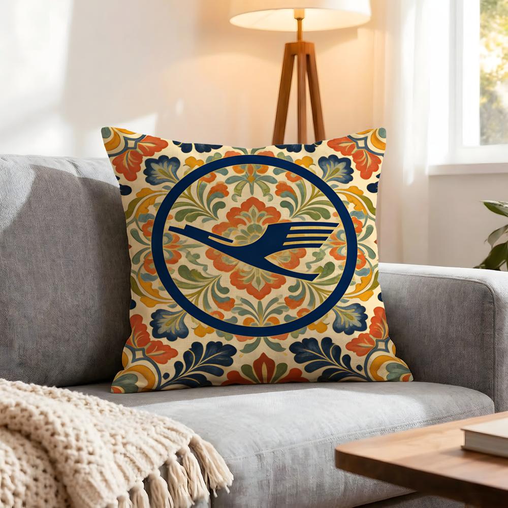 Brand Lufthansa Cushion Cover 1Pcs Decorative Covers Soft Cushion Case For Sofa Couch Decor 40X40 45X45 Pillowcases