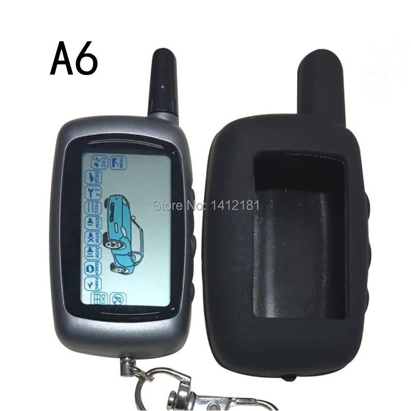 A6 2-way LCD Remote Control Keychain + Silicone Case for Two way Car Alarm System Twage Starline A6 KGB FX-3 FX3 Jaguar EZ-Alpha