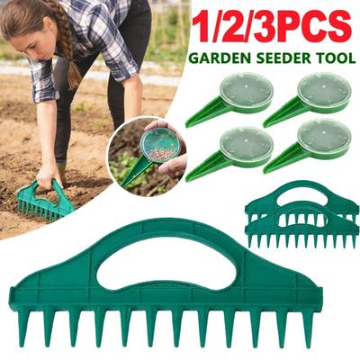 1/2/3Pcs 12 Holes Seed Dibber Tool Manual Garden Seeder & Soil Puncher Vegetable Flower Seeds Portable Planting Aid