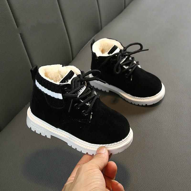 Children Casual Shoes Autumn Winter Snow Boots Boys Shoes  Leather Soft Antislip Girls Boots 21-30 Sport Running Shoes