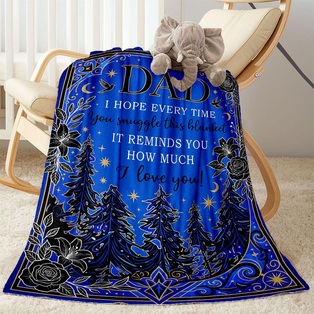 Love Letter Dad Blanket Ultra-Soft Perfect for Couch Chair Sofa for All Occasions Stylish Decor Gift for Travel Home Birthdays