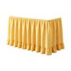 Table Skirt with Hook and Loop Fastening, Plaid Ruffle Design for Wedding Party Hotel Decoration