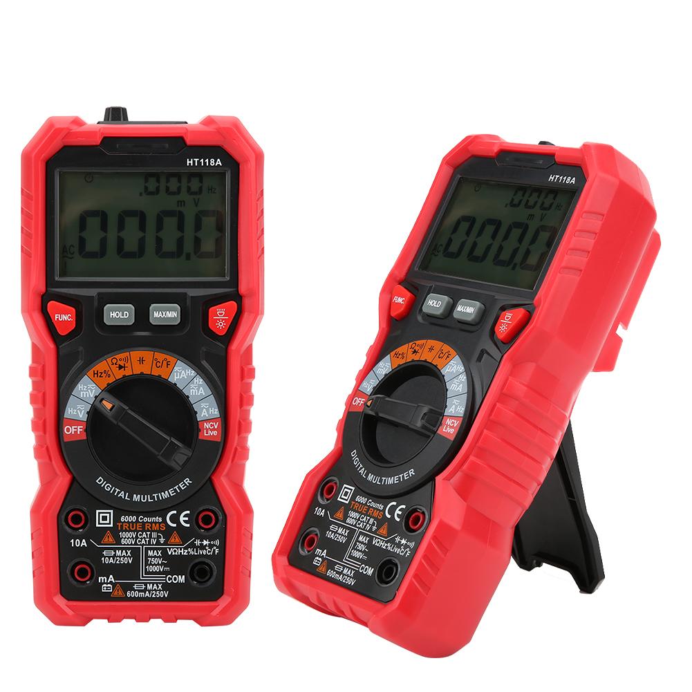 Multimeter Meter 6000 Count Digital Automatic Range True Effective Value Ammeter HT118A