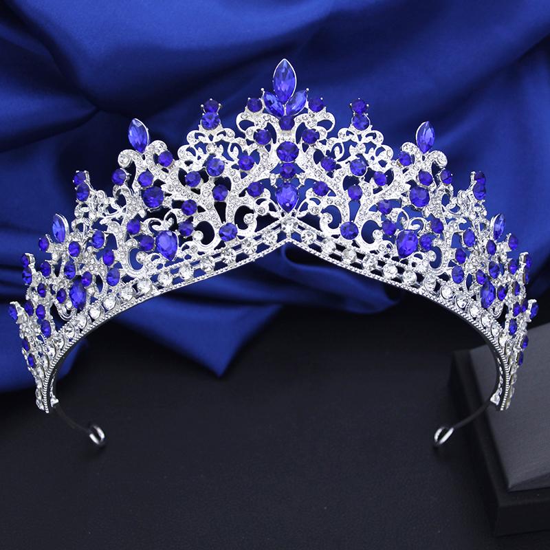 Qualität Königliche Königin Krone Luxus Strass Kristall Tiaras und Kronen Hochzeit Haarschmuck Abschlussball Geschenk Brautaccessoires