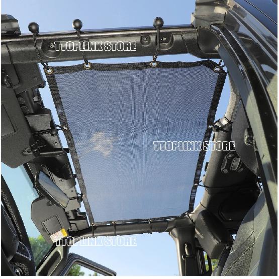 Car Roof Sunshade Sun Protection Thermal Insulation PVC Mesh Exterior Accessories Fit for Jeep Wrangler JL 2018 Up 4 Door
