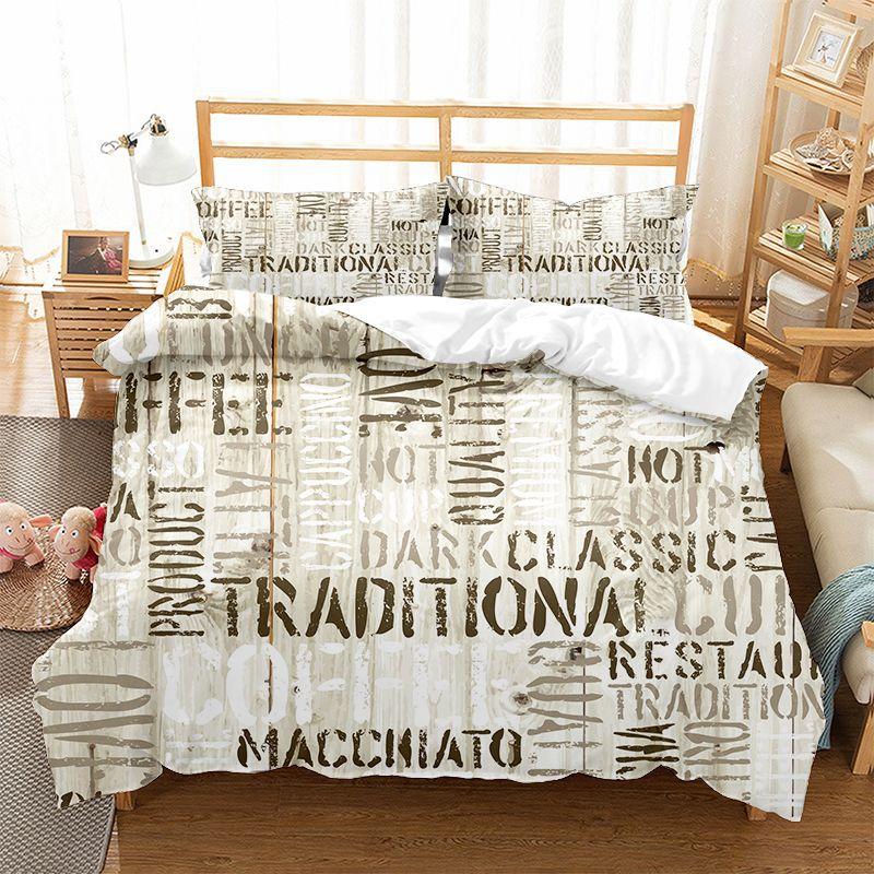Graffiti Word Bedspread Cover Collection Merry Christmas Long-lasting Polyester Comforter Cover With Pillowcase King Dimension Queen Dimension Size