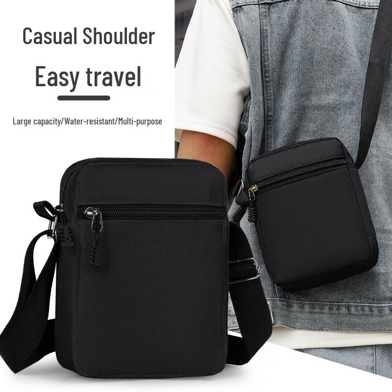 Men's Casual Solid Color Lightweight Crossbody Phone Bag - Mini Square Design