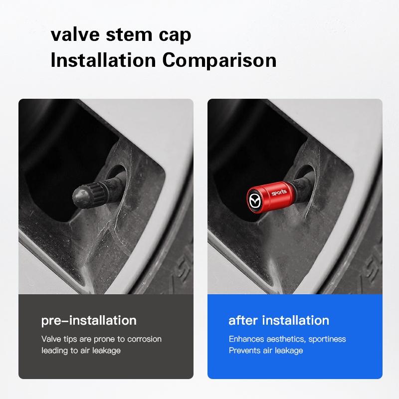 Car Styling Metal Car Tire Valve Caps Dust Prevention Accessories For Mazda 6 3 2 Angkesaila CX3 CX4 CX5 CX7 CX9 CX30 RX8 MX5