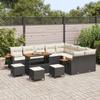 Garden Sofa Set 13 Pcs Black Poly Rattan