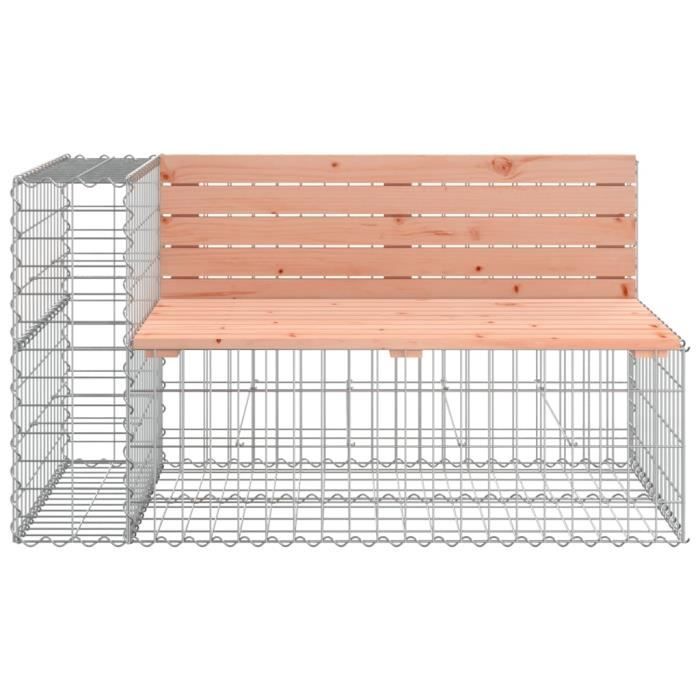 VidaXL Banc jardin design gabion 122x71x65,5 cm bois massif de douglas 834384