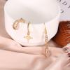 3-Piece Crystal Star Feather Earrings Women'S Gold Fashion Bohemian Earrings Jewelry Gift