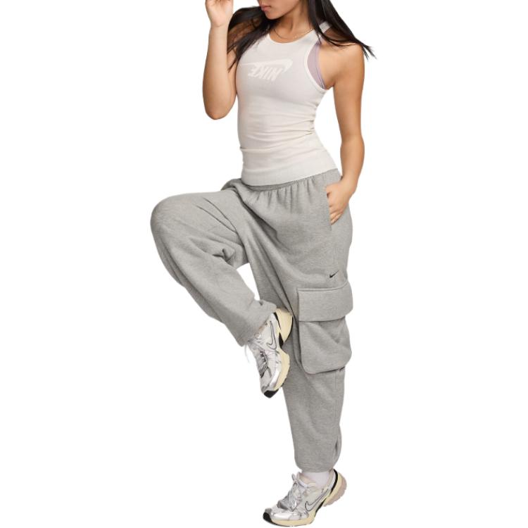 Nike Round Neck Pullover Logo Letter Print Comfortable Sleeveless Vest Women Tops Ivory FZ1143-133