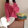 Sweater for Women Autumn Winter Thickened Pullover Warm Knitted Solid Color Long Sleeve Oversize Jumper Tops