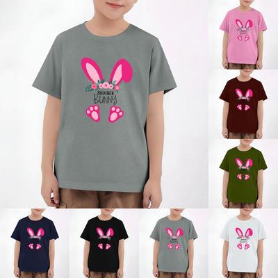 Easter Children's Neck Short Sleeve Print Top