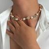 Ingemark Trendy Luxury Imitation Pearl Choker Necklace Women Exquisite Elegant Colorful Acrylic Rhinestone Bracelet Y2K Jewelry