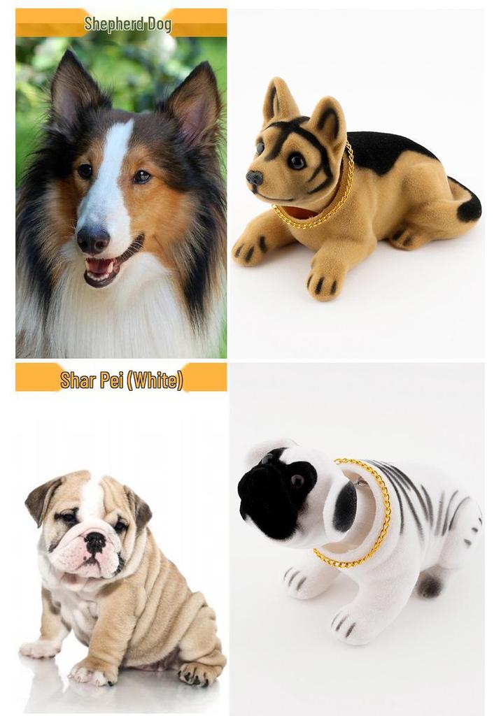 Resin Shaking Head Dog Figurine Car Ornament